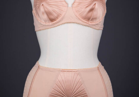 'Surpiqué' Quilted Satin Lingerie Set With Shoulder Pads By Jean Paul Gaultier For La Perla, c. 2010, Italy. The Underpinnings Museum. Photography by Tigz Rice.