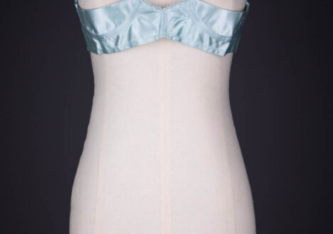 Pale Blue Satin Sling Bra By Charnaux, c. 1930s, Germany. The Underpinnings Museum. Photography by Tigz Rice.