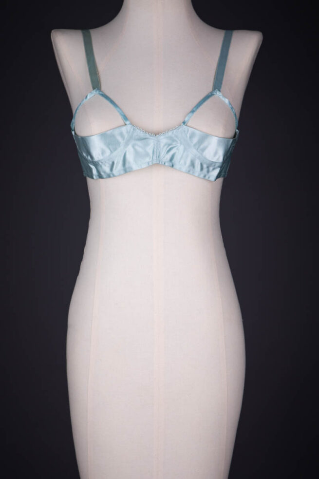 Pale Blue Satin Sling Bra By Charnaux, c. 1930s, Germany. The Underpinnings Museum. Photography by Tigz Rice.