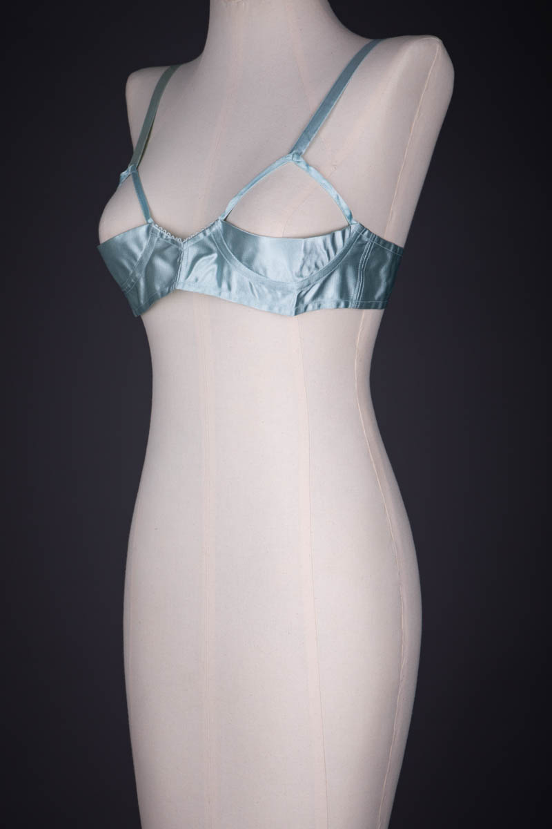Pale Blue Satin Sling Bra By Charnaux, c. 1930s, Germany. The Underpinnings Museum. Photography by Tigz Rice.