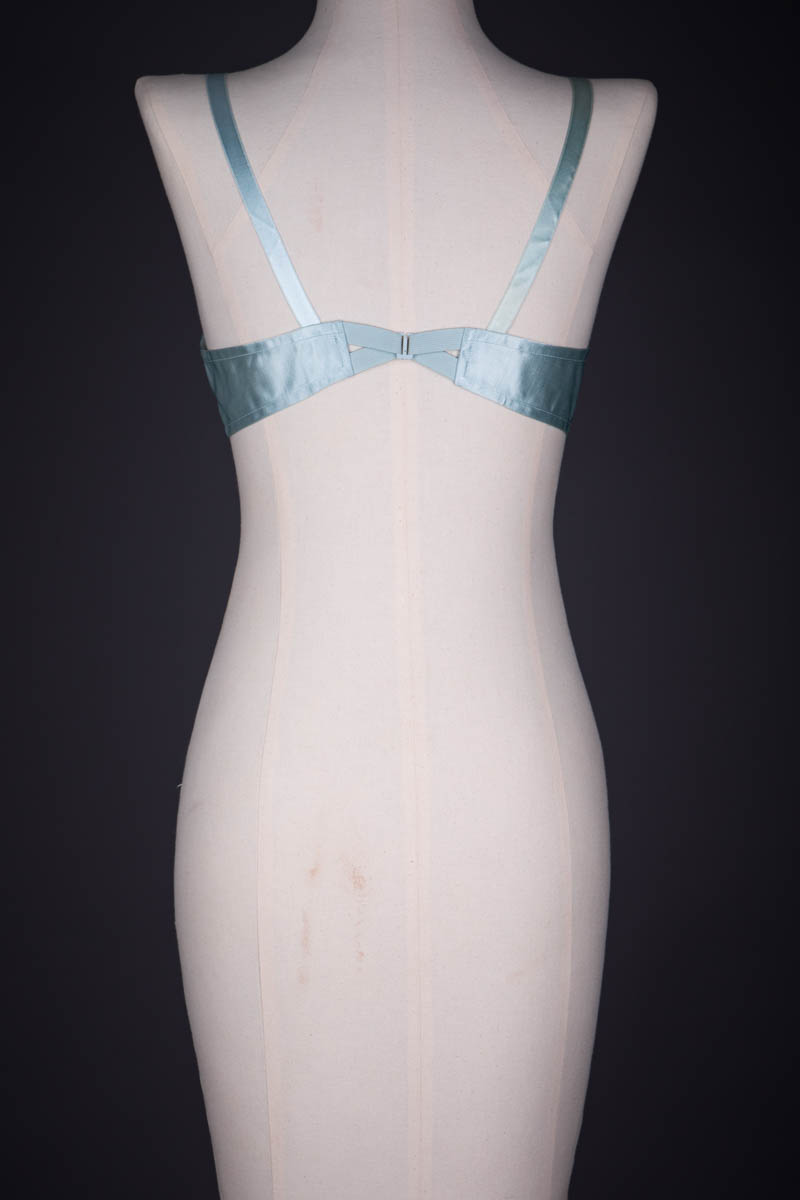 Pale Blue Satin Sling Bra By Charnaux, c. 1930s, Germany. The Underpinnings Museum. Photography by Tigz Rice.