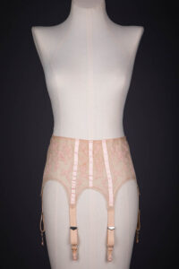 Bobbinet Tulle & Silk Georgette Floral Appliqué Suspender Belt, c. 1920s, USA. The Underpinnings Museum. Photography by Tigz Rice.