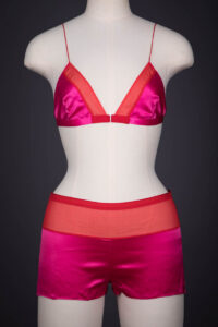 Pink & Red Silk Satin & Chiffon Lingerie Set By Jean Yu, 2009, USA. The Underpinnings Museum. Photography by Tigz Rice.