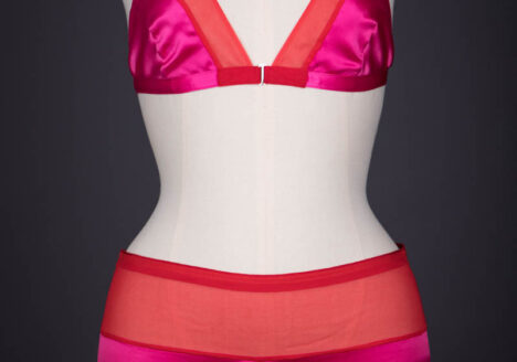 Pink & Red Silk Satin & Chiffon Lingerie Set By Jean Yu, 2009, USA. The Underpinnings Museum. Photography by Tigz Rice.