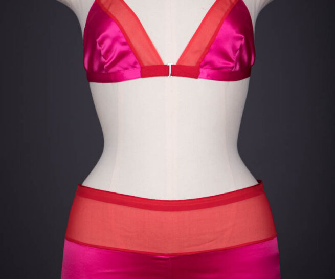 Pink & Red Silk Satin & Chiffon Lingerie Set By Jean Yu, 2009, USA. The Underpinnings Museum. Photography by Tigz Rice.