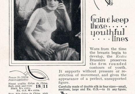 'Gain & Keep Those Youthful Lines' Advertisement By Kestos, 1928, Great Britain. The Underpinnings Museum.