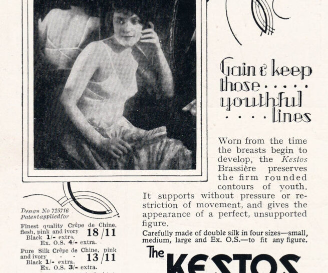 'Gain & Keep Those Youthful Lines' Advertisement By Kestos, 1928, Great Britain. The Underpinnings Museum.