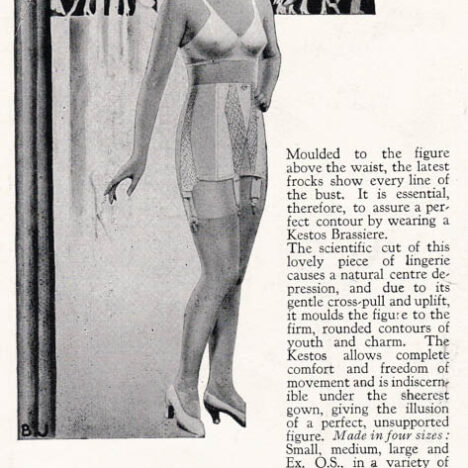 'Kestos And The Modern Gown' Advertisement By Kestos, c. 1930s, Great Britain. The Underpinnings Museum