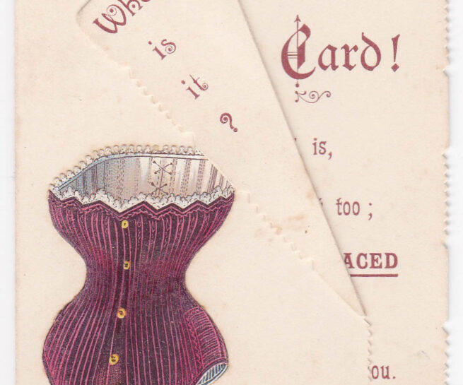 'What Is It?' Christmas Card By Angus Thomas, c. 1880s, Great Britain. The Underpinnings Museum