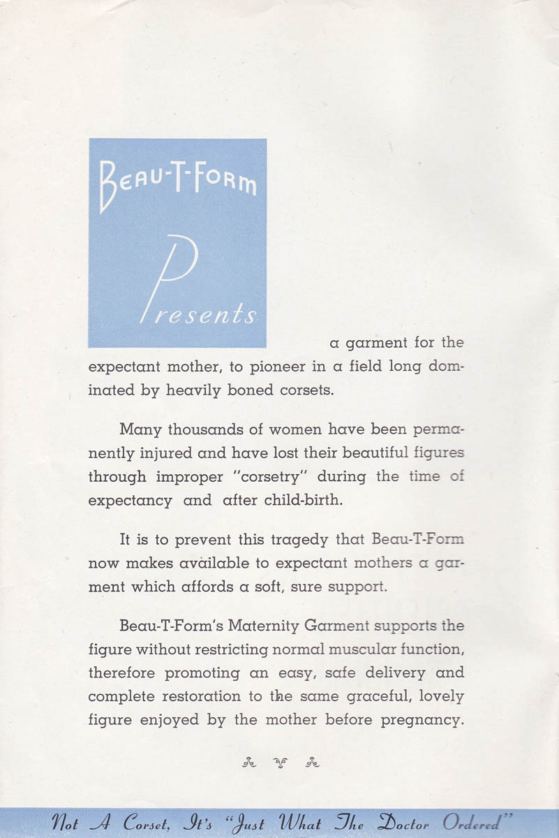 'Beau-T-Form's Scientific Maternity Service' Booklet By Stayform, 1949, USA. The Underpinnings Museum