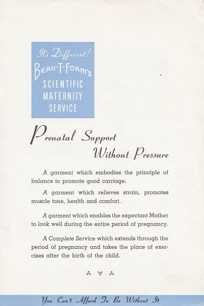 'Beau-T-Form's Scientific Maternity Service' Booklet By Stayform, 1949, USA. The Underpinnings Museum