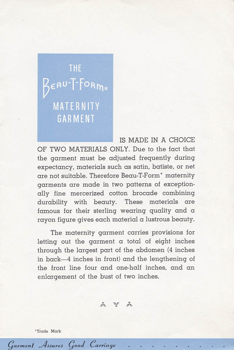 'Beau-T-Form's Scientific Maternity Service' Booklet By Stayform, 1949, USA. The Underpinnings Museum