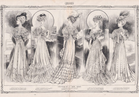 Illustrations Of Boué Soeurs Designs From Femina Magazine, c. 1905, France. The Underpinnings Museum.