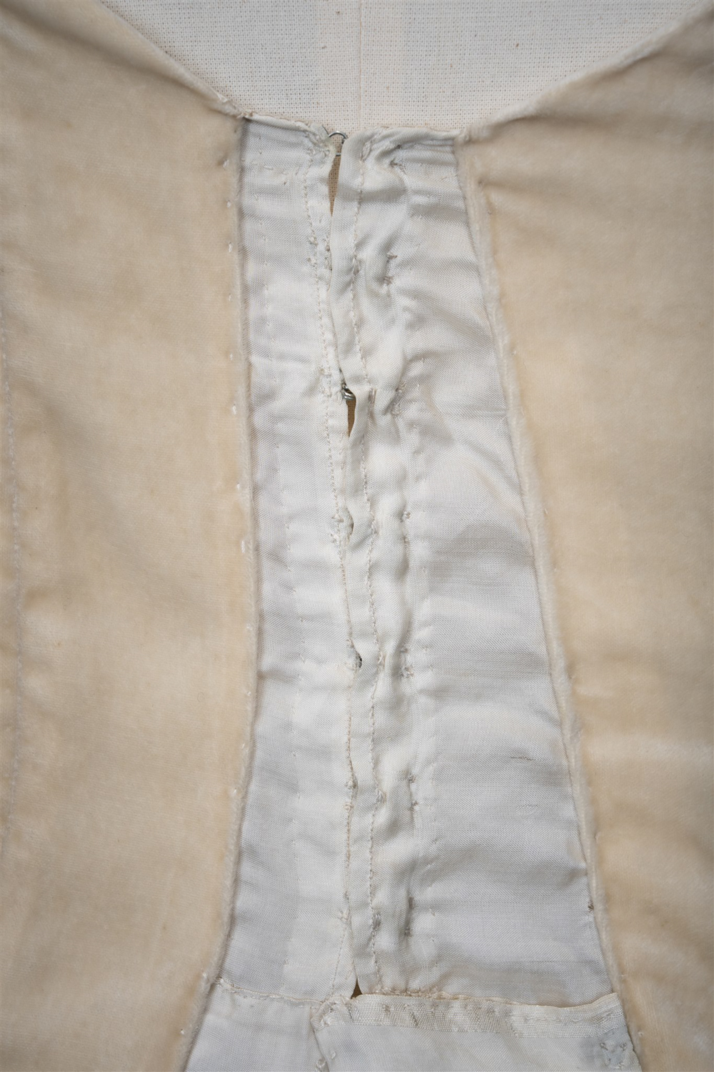 Ivory Velvet Beaded Evening Gown By House Of Worth, c, 1920, France. Photography by Tigz Rice. The Underpinnings Museum
