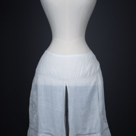 Hand Stitched Cotton Lawn Open Drawers With Valenciennes Lace & Pin Tucks, c. 1900s. Photography by Tigz Rice. The Underpinnings Museum.