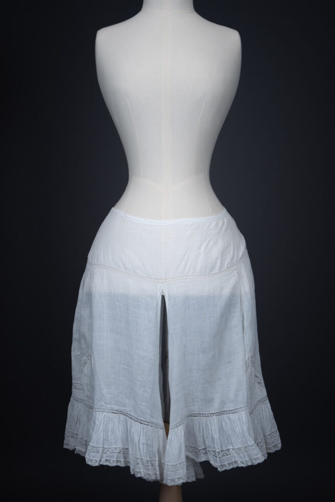 Hand Stitched Cotton Lawn Open Drawers With Valenciennes Lace & Pin Tucks, c. 1900s. Photography by Tigz Rice. The Underpinnings Museum.