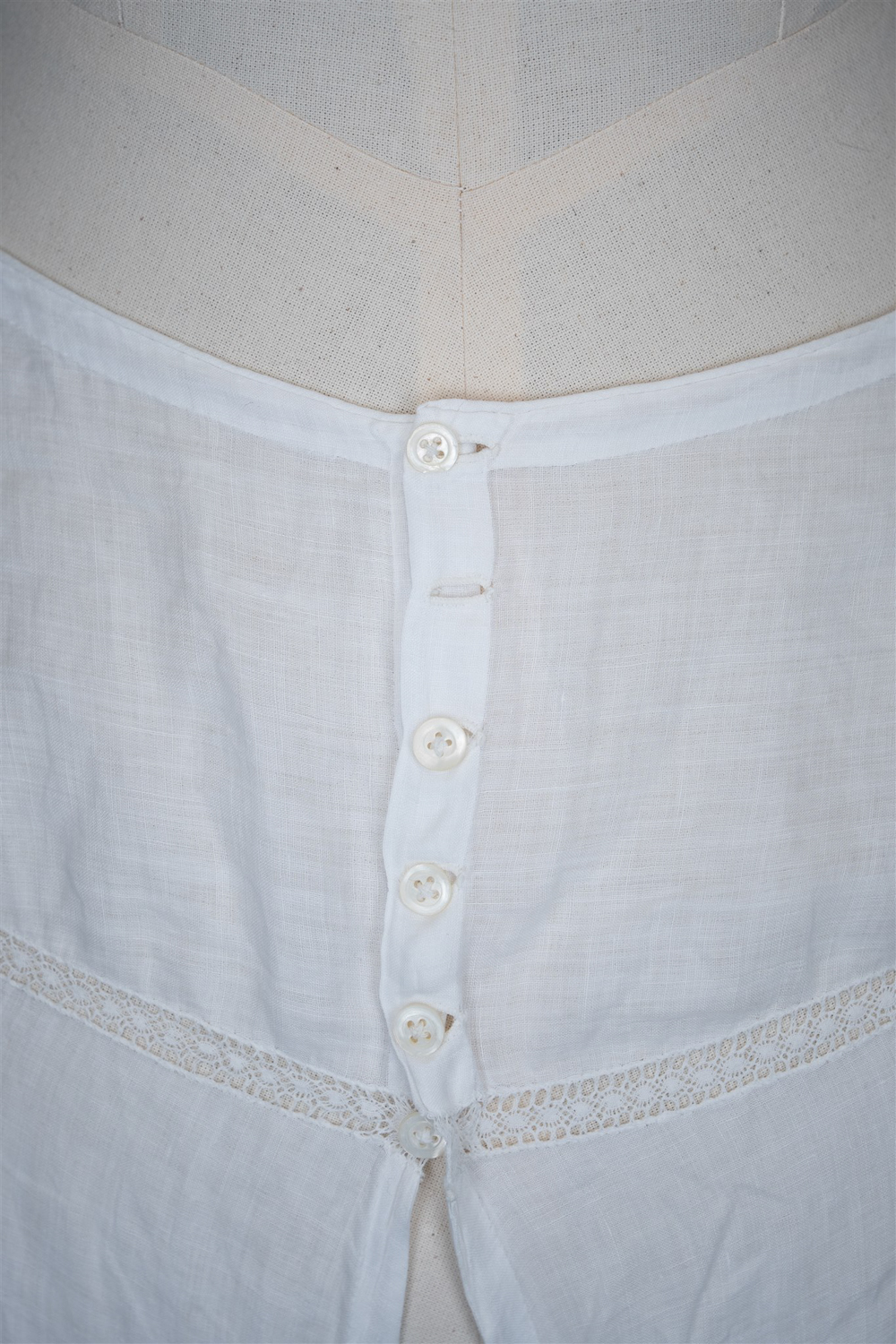 Hand Stitched Cotton Lawn Open Drawers With Valenciennes Lace & Pin Tucks, c. 1900s. Photography by Tigz Rice. The Underpinnings Museum.