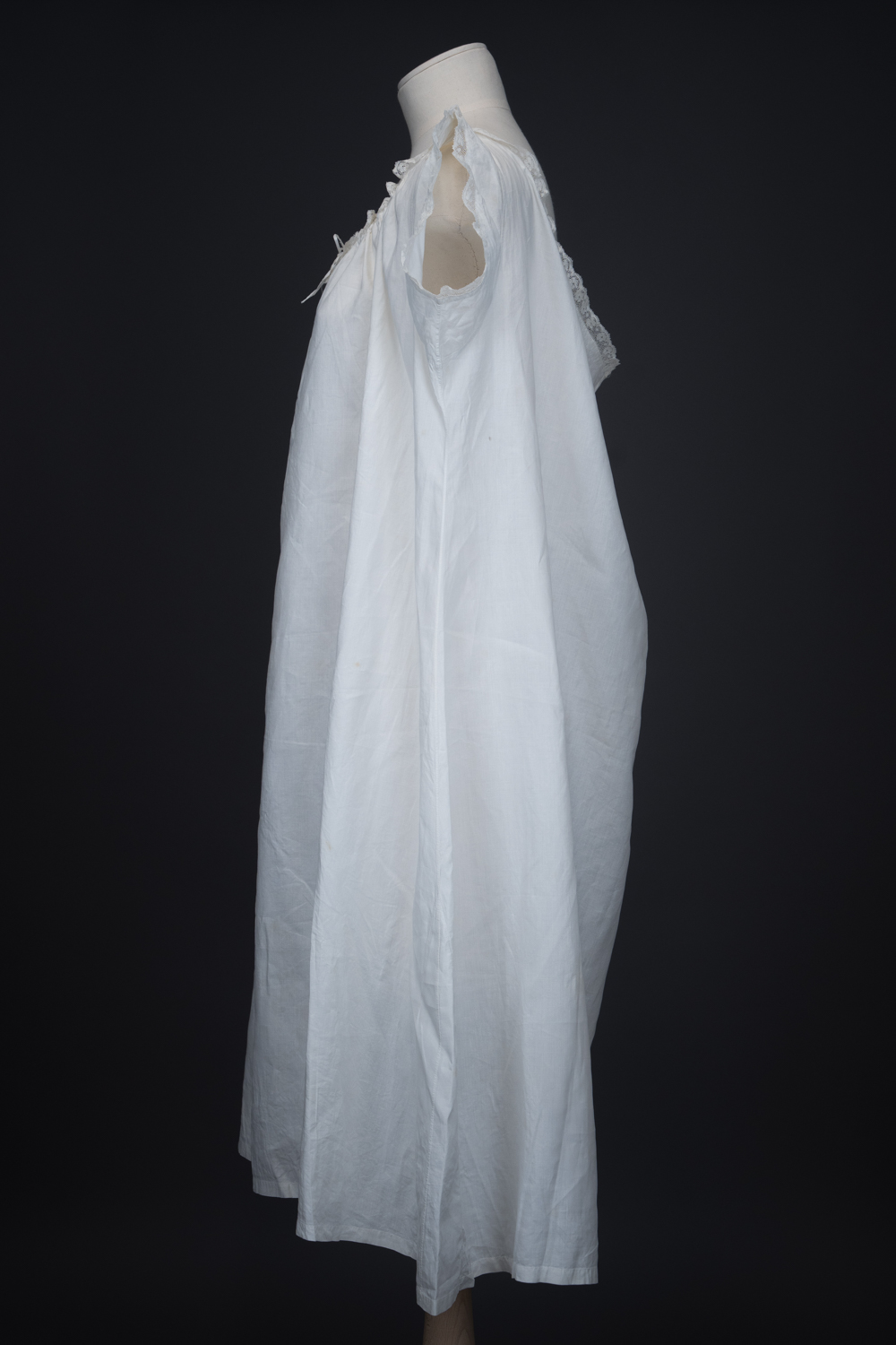 Queen Victoria's White Cotton Lawn & Valenciennes Lace Chemise, c. 1880-90s, Great Britain. The Underpinnings Museum. Photography by Tigz Rice.