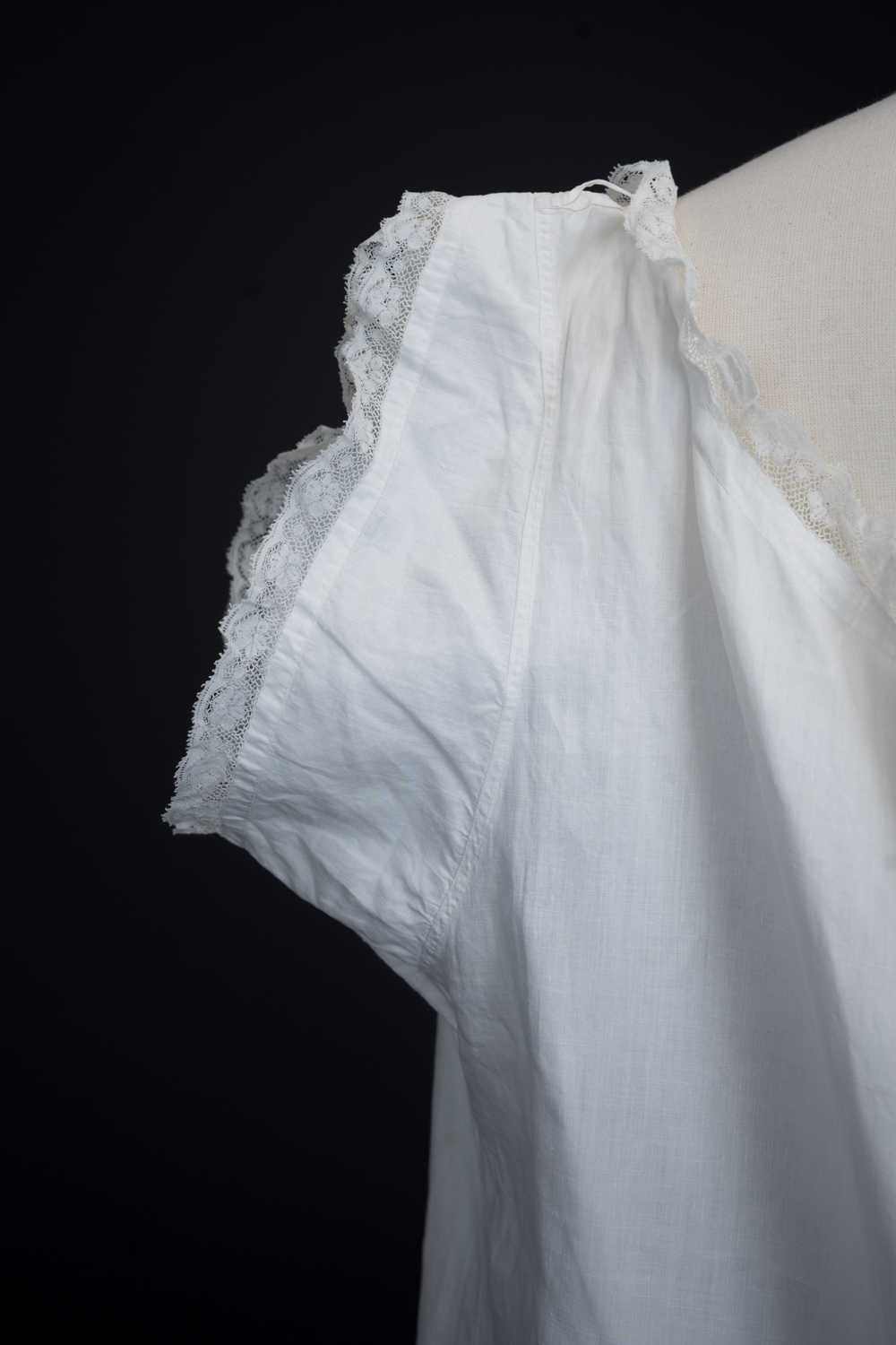 Queen Victoria's White Cotton Lawn & Valenciennes Lace Chemise, c. 1880-90s, Great Britain. The Underpinnings Museum. Photography by Tigz Rice.