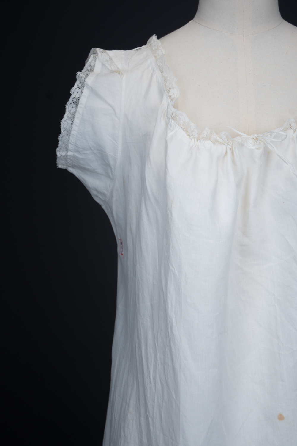 Queen Victoria's White Cotton Lawn & Valenciennes Lace Chemise, c. 1880-90s, Great Britain. The Underpinnings Museum. Photography by Tigz Rice.