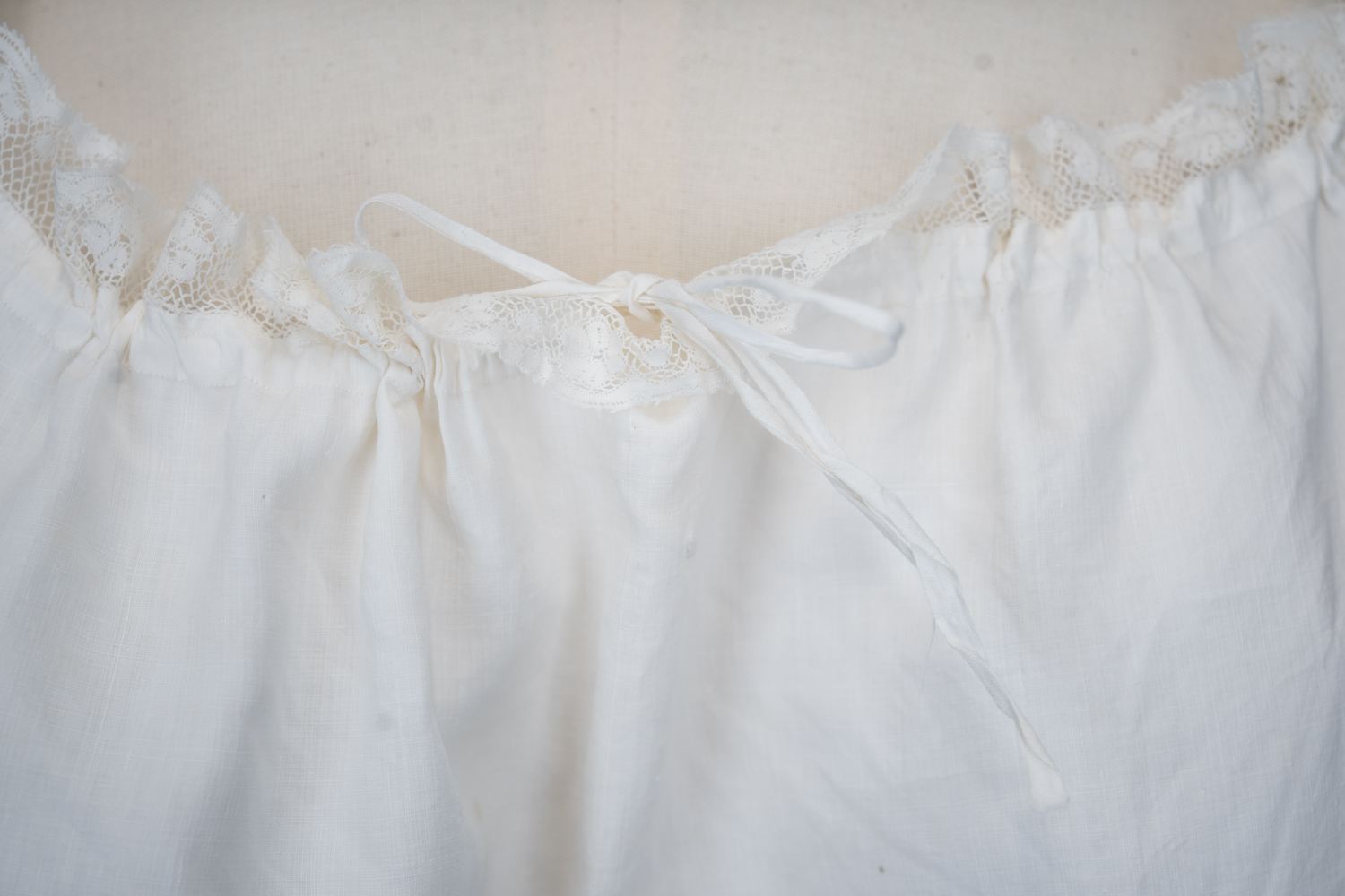 Queen Victoria's White Cotton Lawn & Valenciennes Lace Chemise, c. 1880-90s, Great Britain. The Underpinnings Museum. Photography by Tigz Rice.