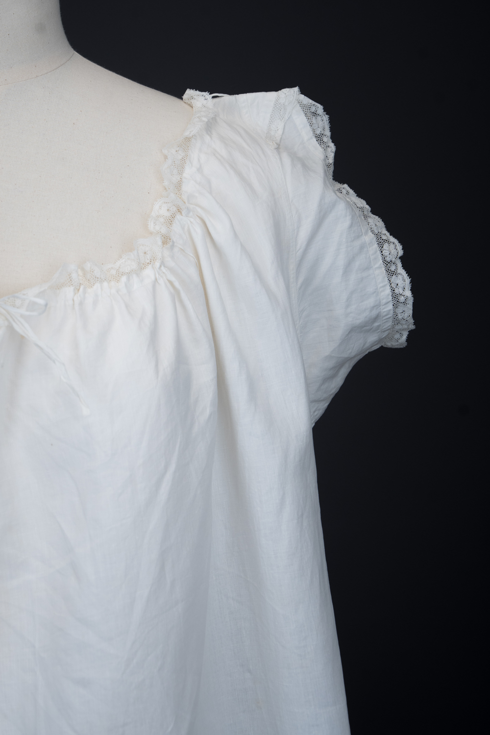 Queen Victoria's White Cotton Lawn & Valenciennes Lace Chemise, c. 1880-90s, Great Britain. The Underpinnings Museum. Photography by Tigz Rice.