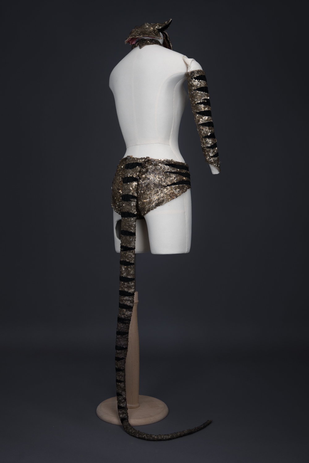Tiger Sequinned Halter Knickers With Tail, Gauntlet & Hat By Erté, c. 1949, France. The Underpinnings Museum. Photography by Tigz Rice