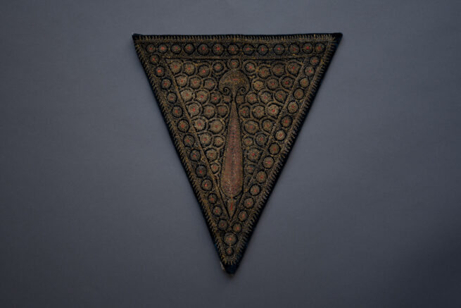 Metal Thread Embroidered Stomacher, 18th century. The Underpinnings Museum. Photography by Tigz Rice