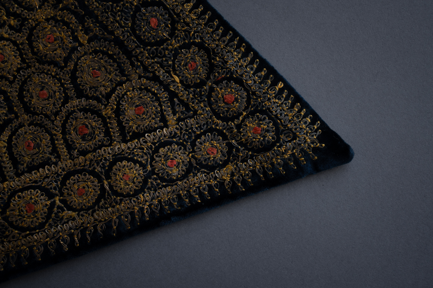 Metal Thread Embroidered Stomacher, 18th century. The Underpinnings Museum. Photography by Tigz Rice