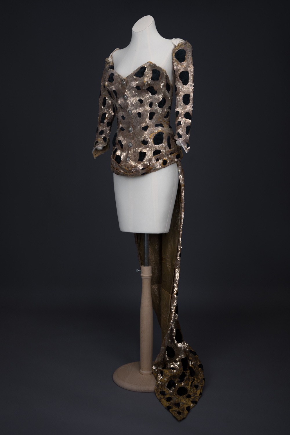 'Femme Panthère' Trained Bodice & Gauntlets By Erté, 1949, France. The Underpinnings Museum. Photography by Tigz Rice