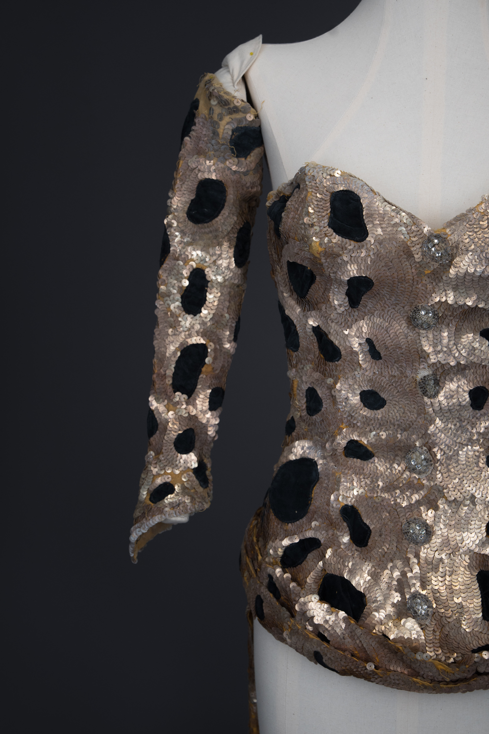 'Femme Panthère' Trained Bodice & Gauntlets By Erté, 1949, France. The Underpinnings Museum. Photography by Tigz Rice