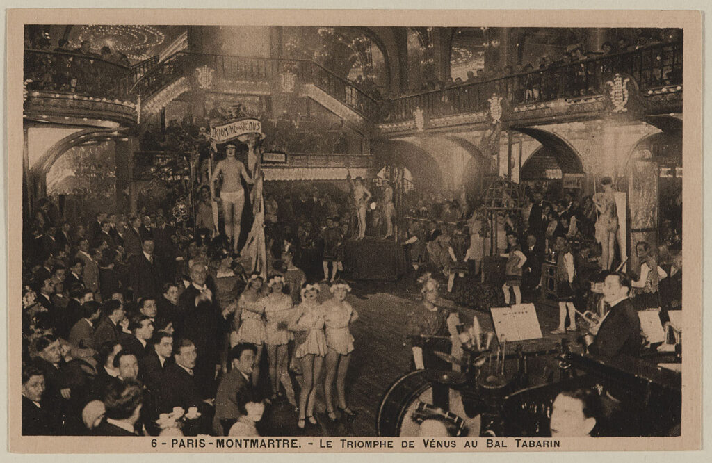 The Triumph of Venus at the Bal Tabarin, postcard, 1920s. Via Carnavalet Museum, History of Paris.