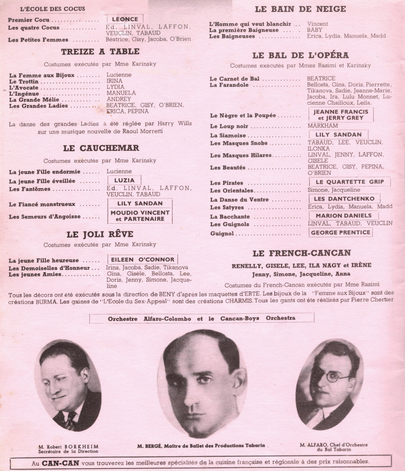 'Un Vrai Paradis' 1939 Programme By Le Bal Tabarin, France. The Underpinnings Museum