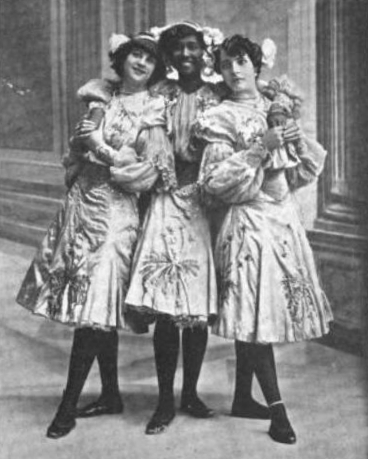 Three Bal Tabarin performers, likely quadrille dancers. Photo by Walery, 1905. The King and His Navy and Army