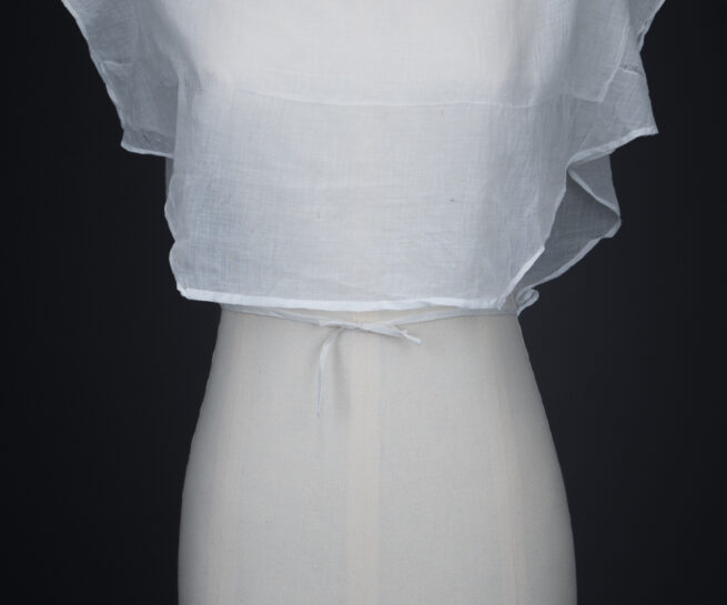 Embroidered Cotton Muslin Chemisette, c. 1820s. The Underpinnings Museum. Photography by Tigz Rice.