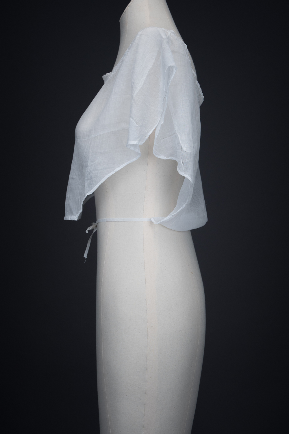 Embroidered Cotton Muslin Chemisette, c. 1820s. The Underpinnings Museum. Photography by Tigz Rice.