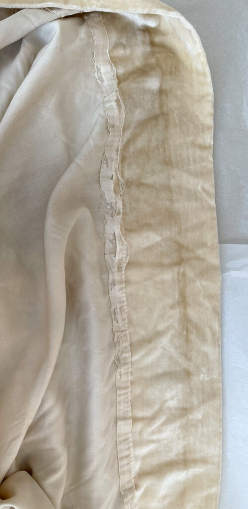 Before: Hem on a 1920s House Of Worth Gown. Photo by Annika Cilke